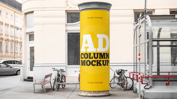 PSD maquette de colonne publicitaire
