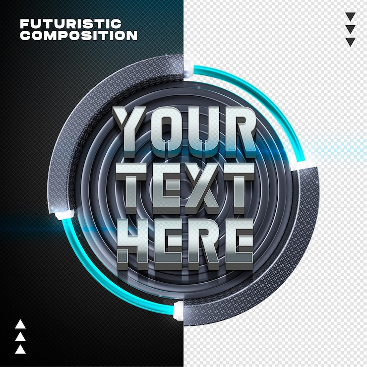 PSD maquette de composition futuriste dans le rendu 3d
