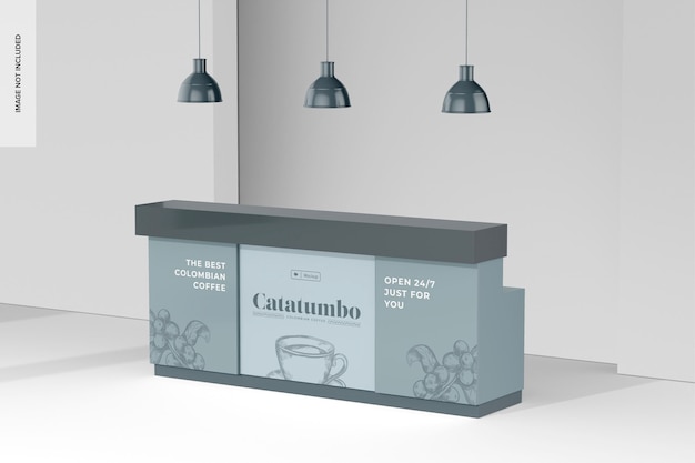 Maquette de comptoir minimaliste, perspective
