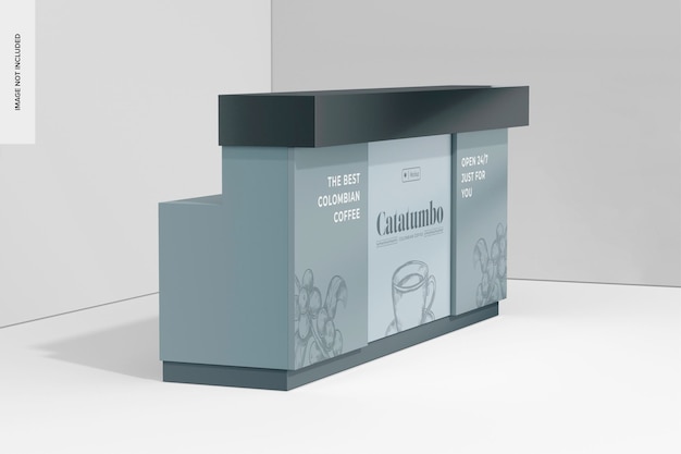 PSD maquette de comptoir minimaliste, vue latérale