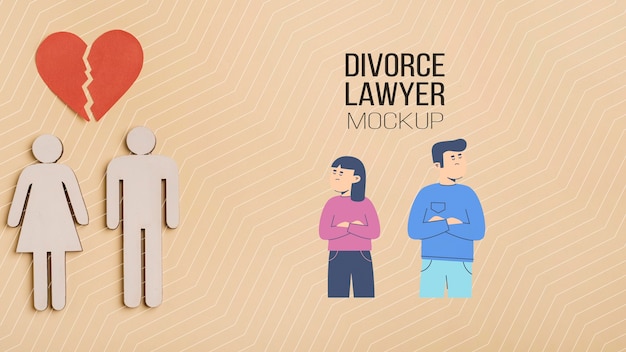 PSD maquette de concept d'avocat de divorce