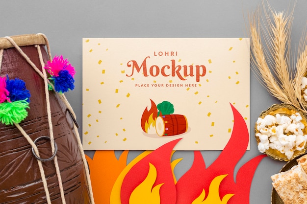 PSD maquette de concept heureux lohri