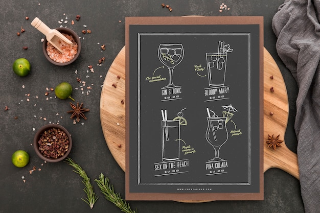 PSD maquette de concept de menu de restaurant