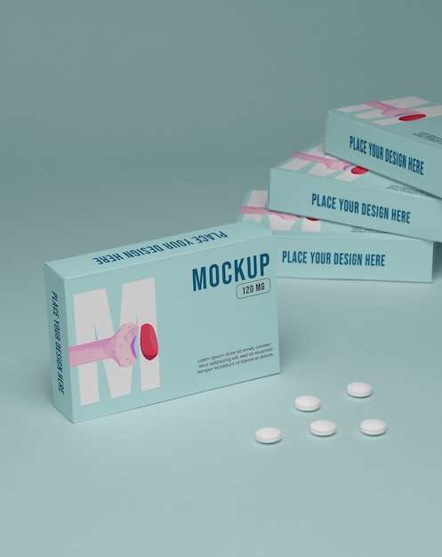 PSD maquette de conception d'emballage pharmaceutique