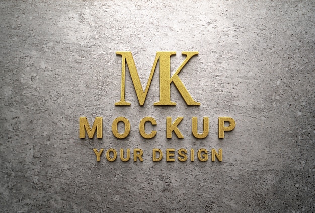 Maquette de conception de logo en marbre avec des lumières