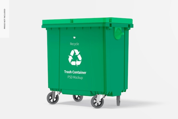 PSD maquette de conteneur à ordures, vue de gauche
