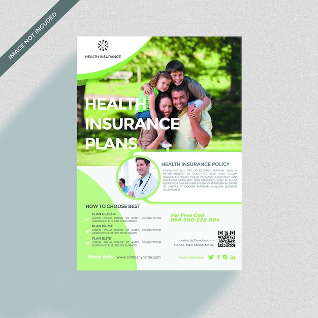 PSD maquette de couverture de la brochure d'assurance
