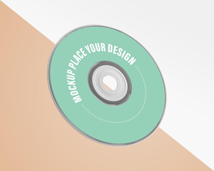 PSD maquette de disque compact, vue de face