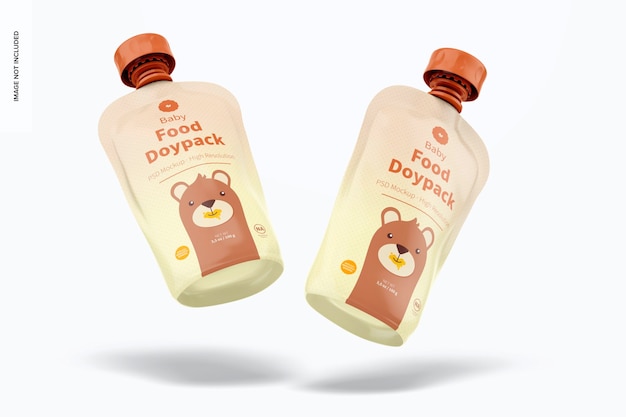 Maquette De Doypacks D'aliments Pour Bébés