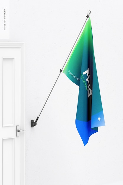 Maquette de drapeau, vue de gauche
