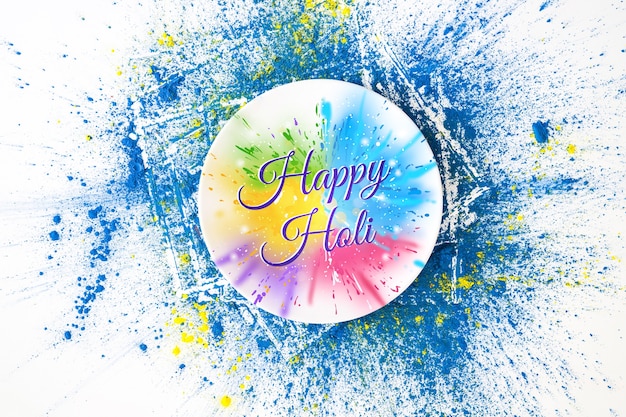 Maquette du festival de Holi avec une plaque ronde