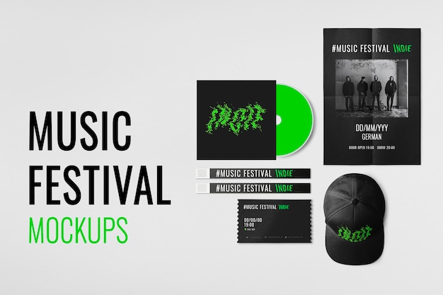 La maquette du festival de musique, l'événement psd de conception passe une image haute résolution