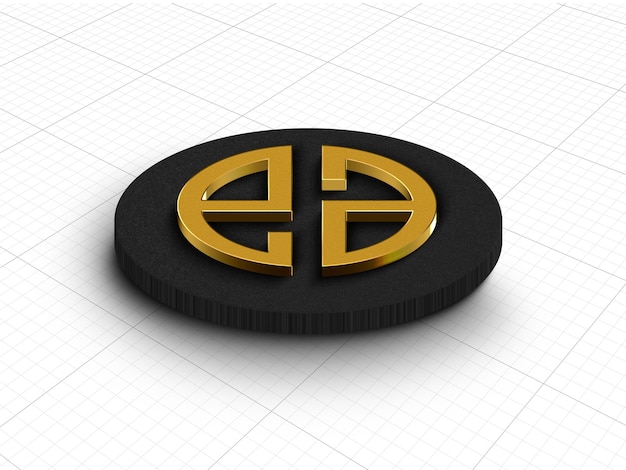 PSD maquette du logo 3d gold