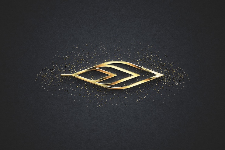 PSD la maquette du logo en or pur