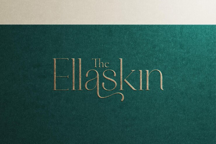PSD la maquette du logo premium d'ellaskin