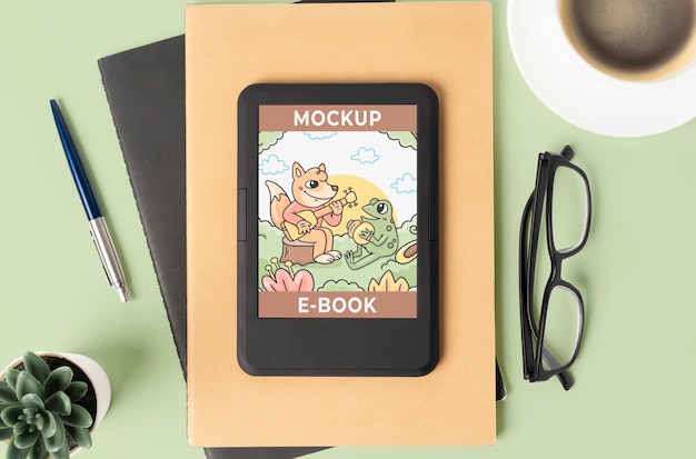 Maquette d'ebook vue de dessus