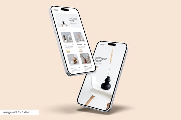 Maquette d'écran d'application de téléphone minimaliste
