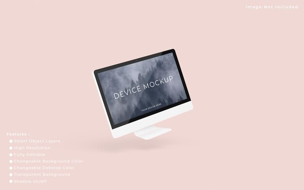 PSD maquette d'écran de bureau pc minimaliste