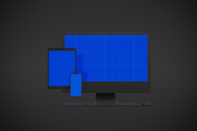 Maquette D'écran D'ordinateur, De Smartphone Et De Tablette