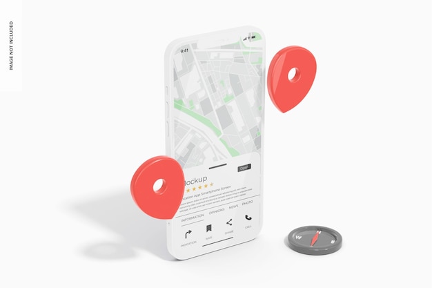Maquette d'écran de smartphone d'application de localisation