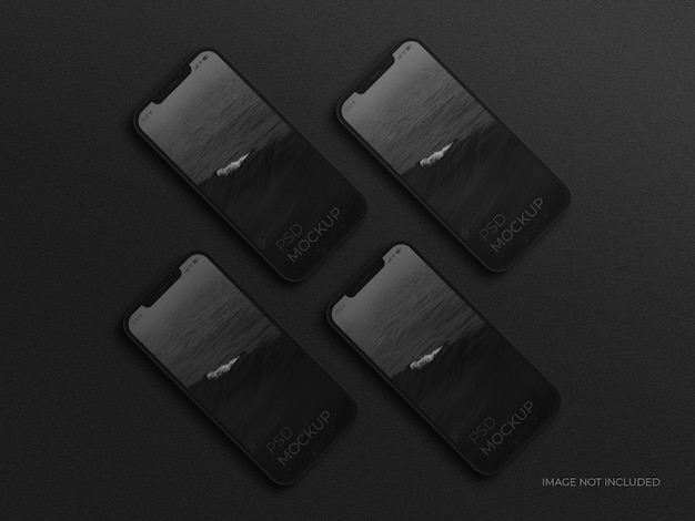 PSD maquette d'écran de smartphone blacks