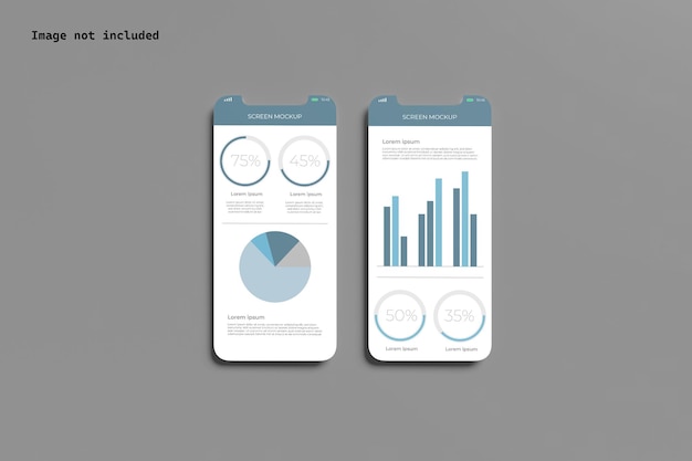 PSD maquette d'écran de smartphone vue de dessus