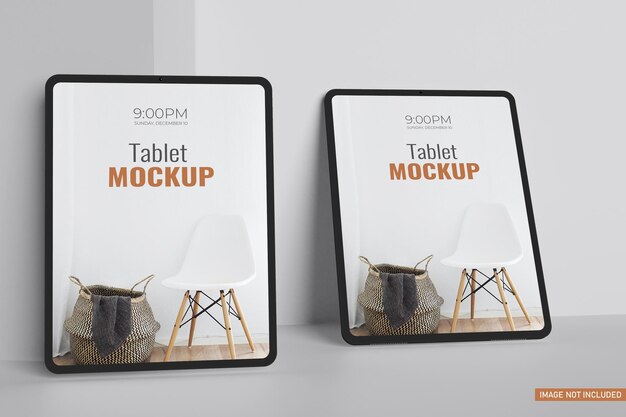 Maquette d'écran de tablette en rendu 3d