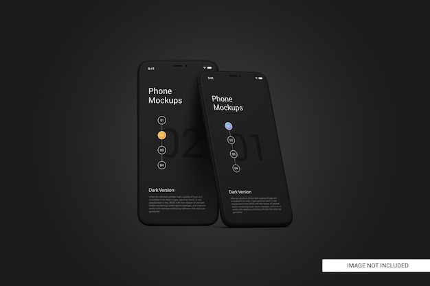 Maquette d'écran de téléphone portable noir