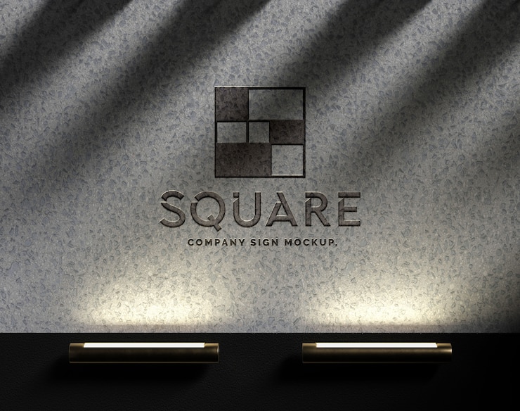 PSD maquette effet logo béton