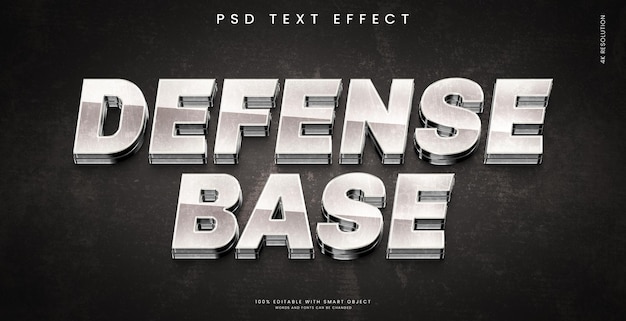 Maquette d'effet de texte 3d de base de défense