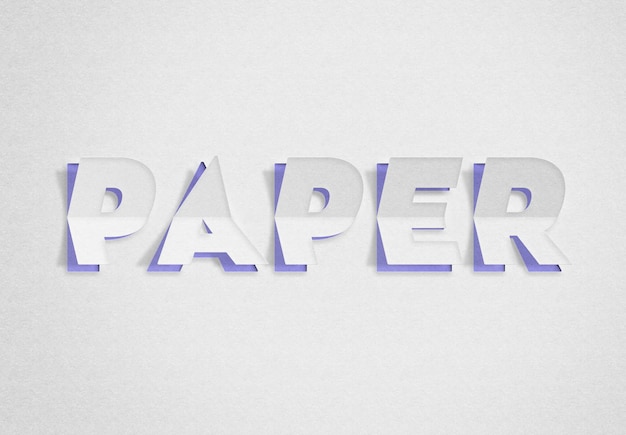 PSD maquette d'effet de texte découpé en papier