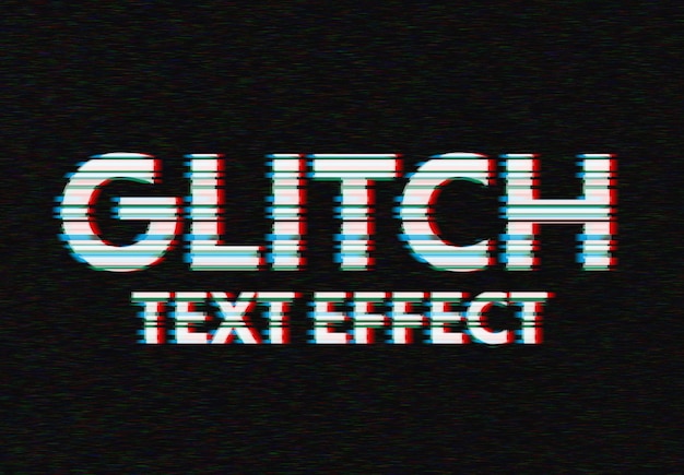 PSD maquette d'effet de texte glitch