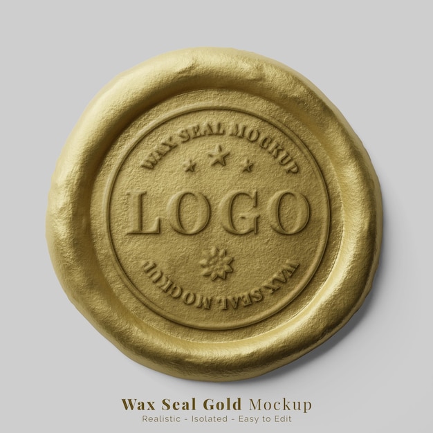 maquette d'effet de texte de logo de cachet de cire de document d'or royal de luxe authentique
