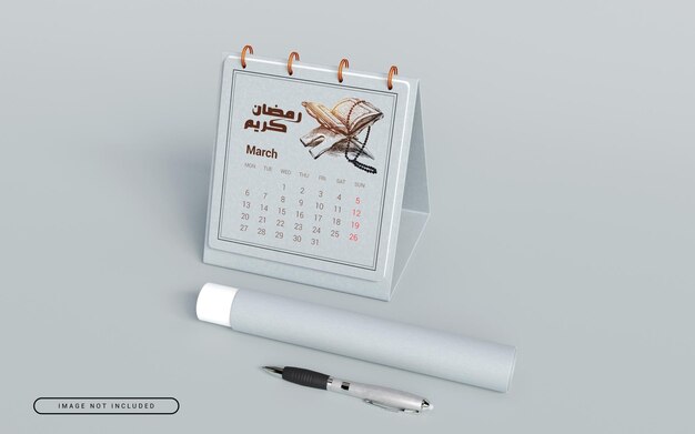 Maquette élégante du calendrier du bureau du Ramadan