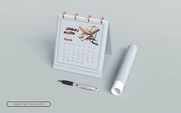 Maquette élégante du calendrier du bureau du Ramadan