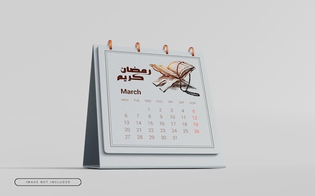 Maquette élégante du calendrier du bureau du Ramadan