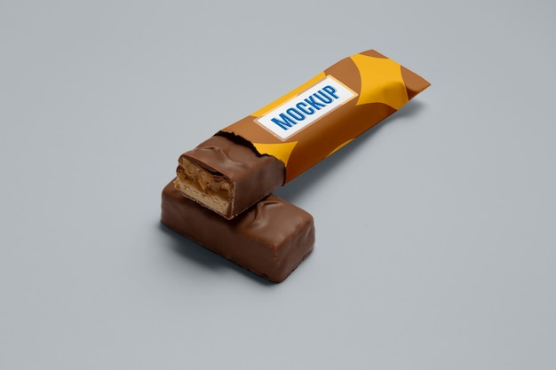 Maquette d'emballage de barre de chocolat