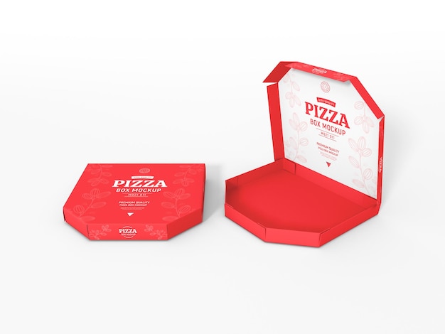 Maquette D'emballage De Boîte à Pizza En Carton