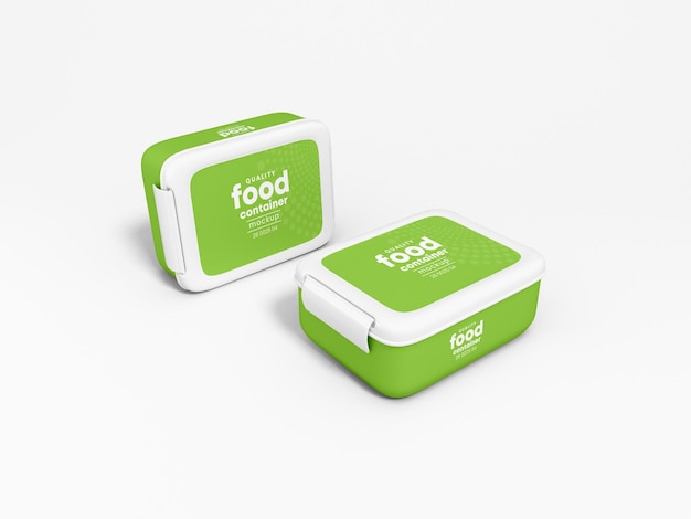 PSD maquette d'emballage de boîte de récipient alimentaire en plastique