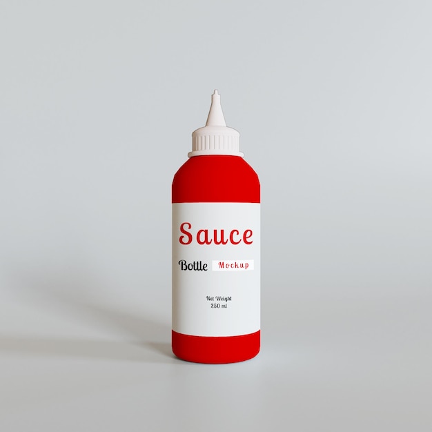 Maquette d'emballage de bouteille compressible de sauce en plastique