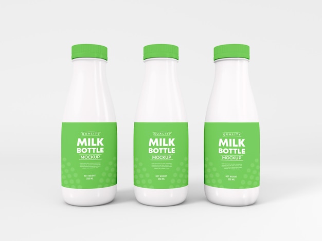 PSD maquette d'emballage de bouteille de lait en plastique