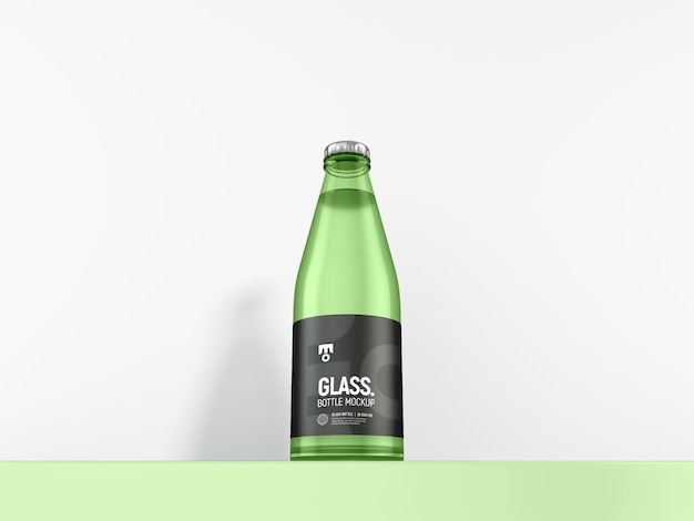Maquette d'emballage de bouteille en verre de boisson gazeuse