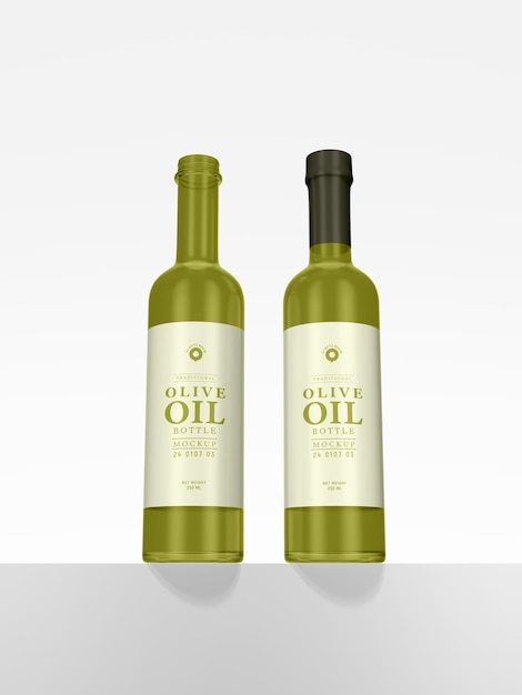 Maquette d'emballage de bouteille en verre d'huile d'olive