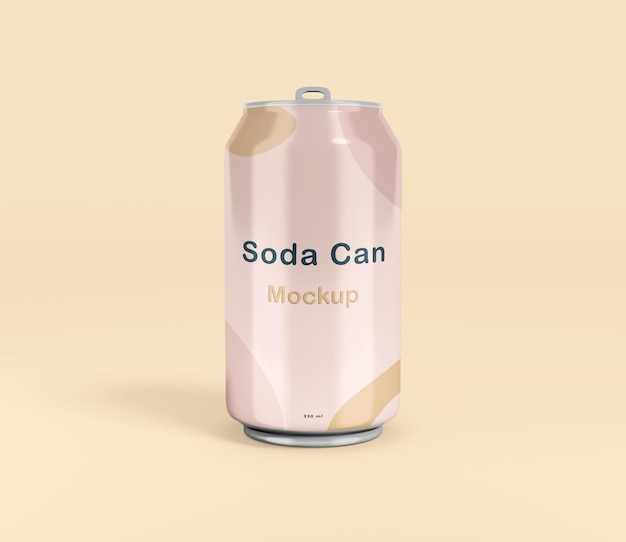 Maquette d'emballage de canette de soda métallique
