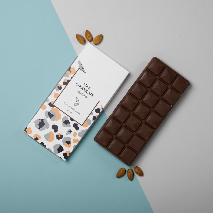 PSD maquette d'emballage de chocolat