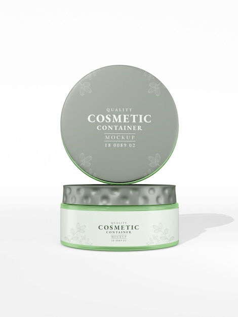 Maquette d'emballage de conteneur de crème cosmétique brillante