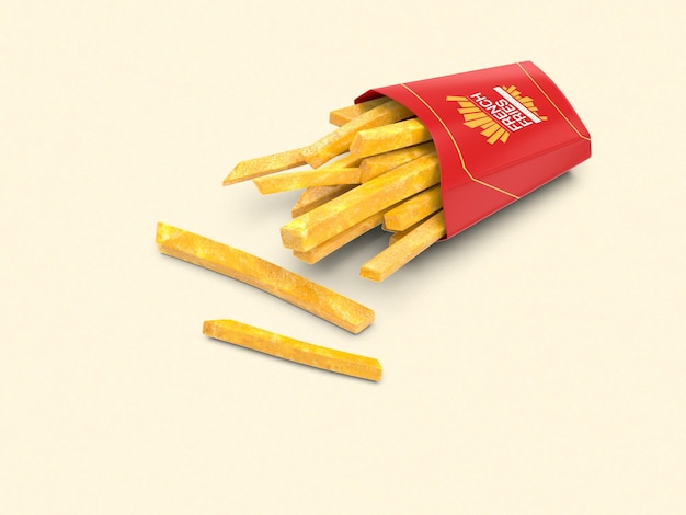 Maquette d'emballage de frites