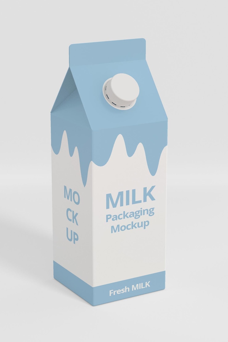 Maquette d'emballage de lait