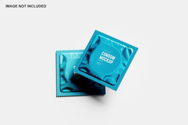 PSD maquette d'emballage de paquet de préservatifs