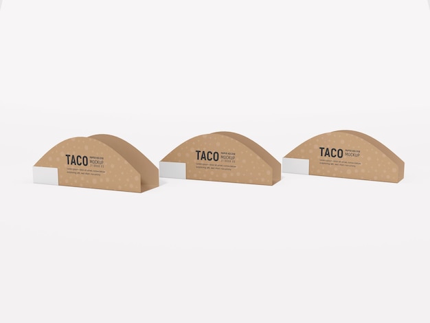 Maquette D'emballage De Porte-tacos En Papier Kraft